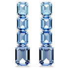 swarovski millenia drop earrings octagon cut color gradient blue rhodium plated
