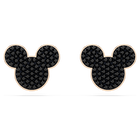 swarovski mickey   minnie stud earrings  black  rose gold tone plated