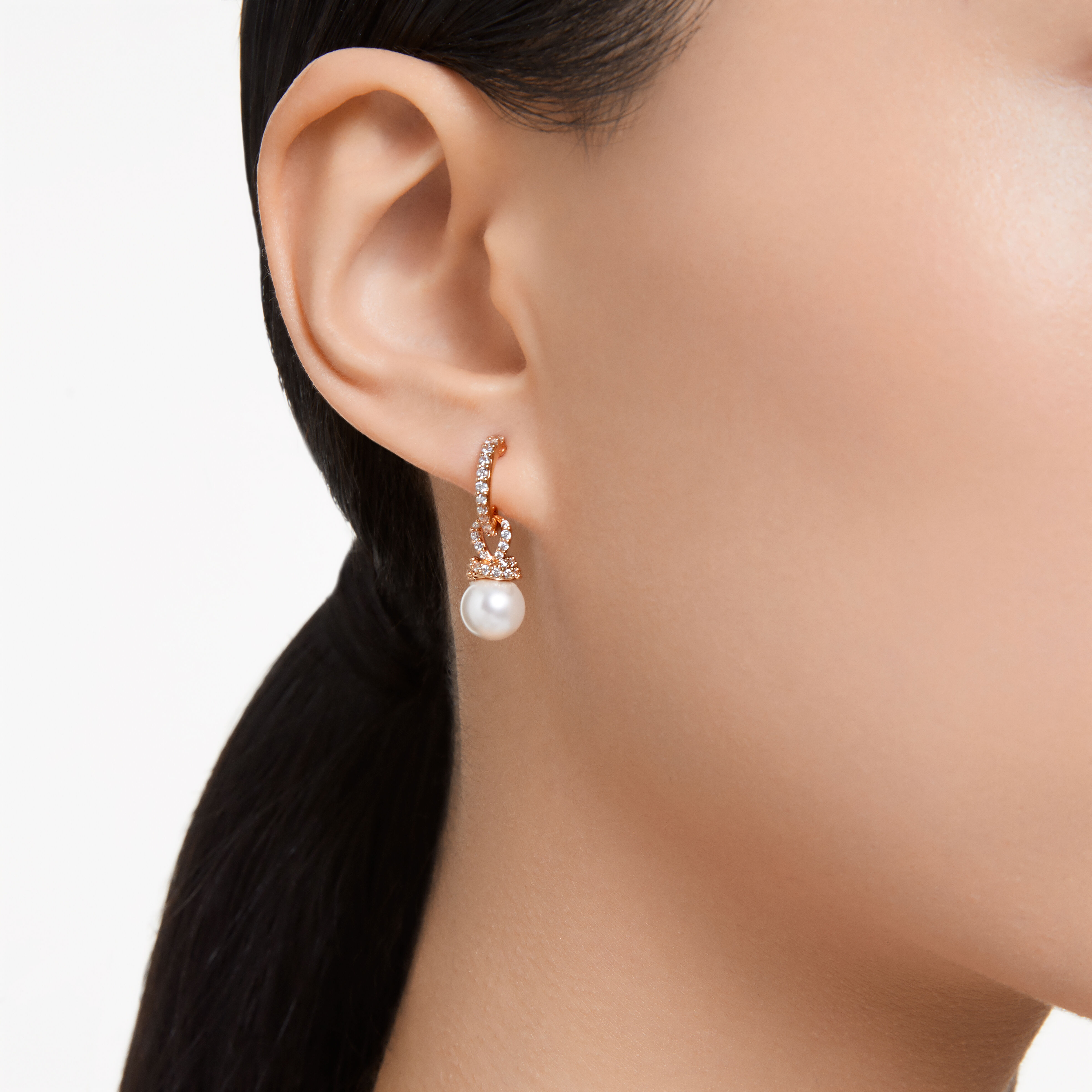 Buy Swarovski Originally drop earrings White Rose gold tone plated