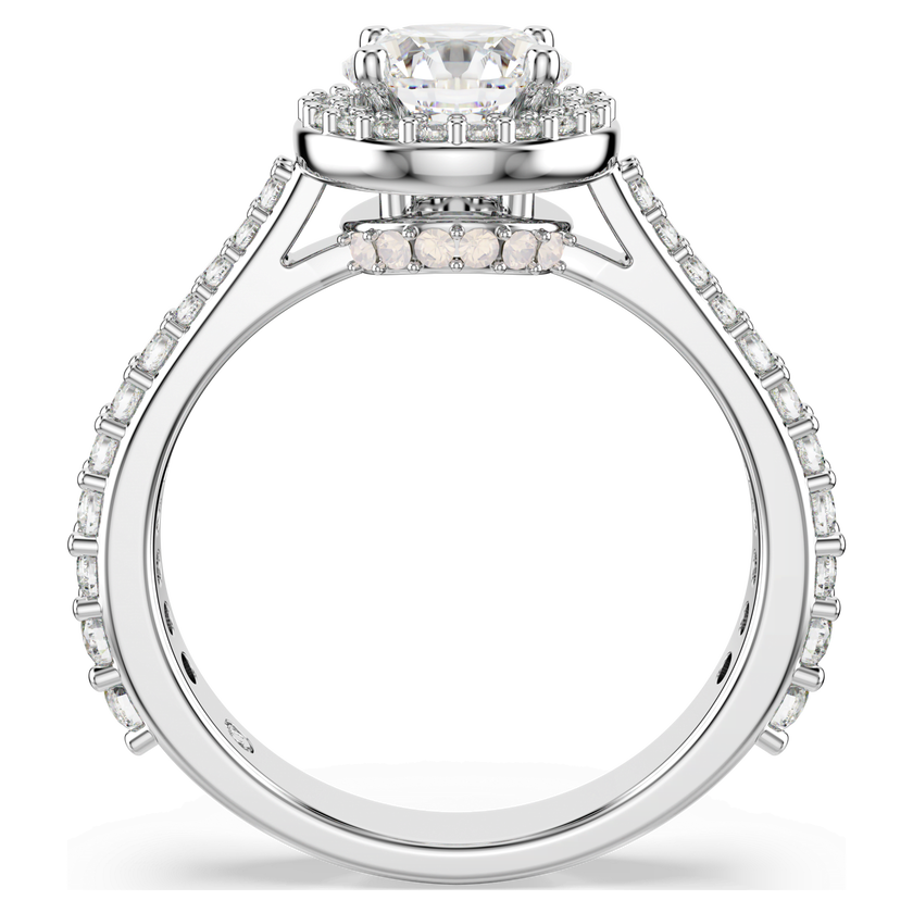 swarovski una angelic ring  round cut  white  silver tone finish