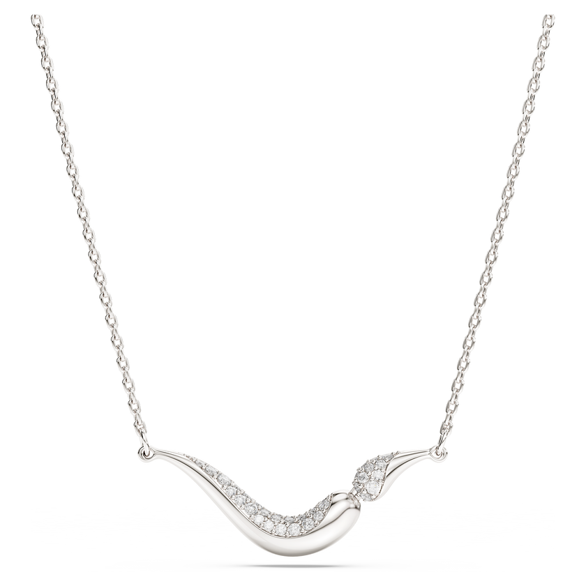 swarovski classica necklace  round cut  white  sterling silver