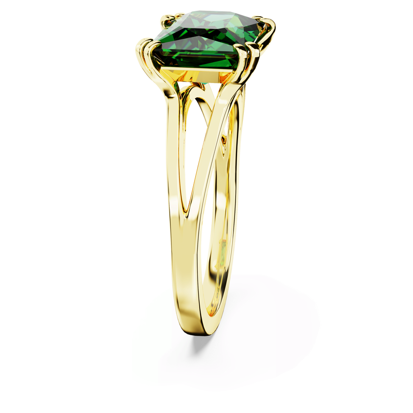 swarovski stilla cocktail ring  rectangular cut  green  gold tone plated