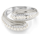 swarovski sublima cuff statement crystal pearl round cut white rhodium plated