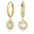 swarovski sparkling dance drop earrings round cut white gold tone plated