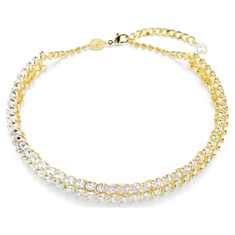 swarovski idyllia choker oval cut white gold tone plated