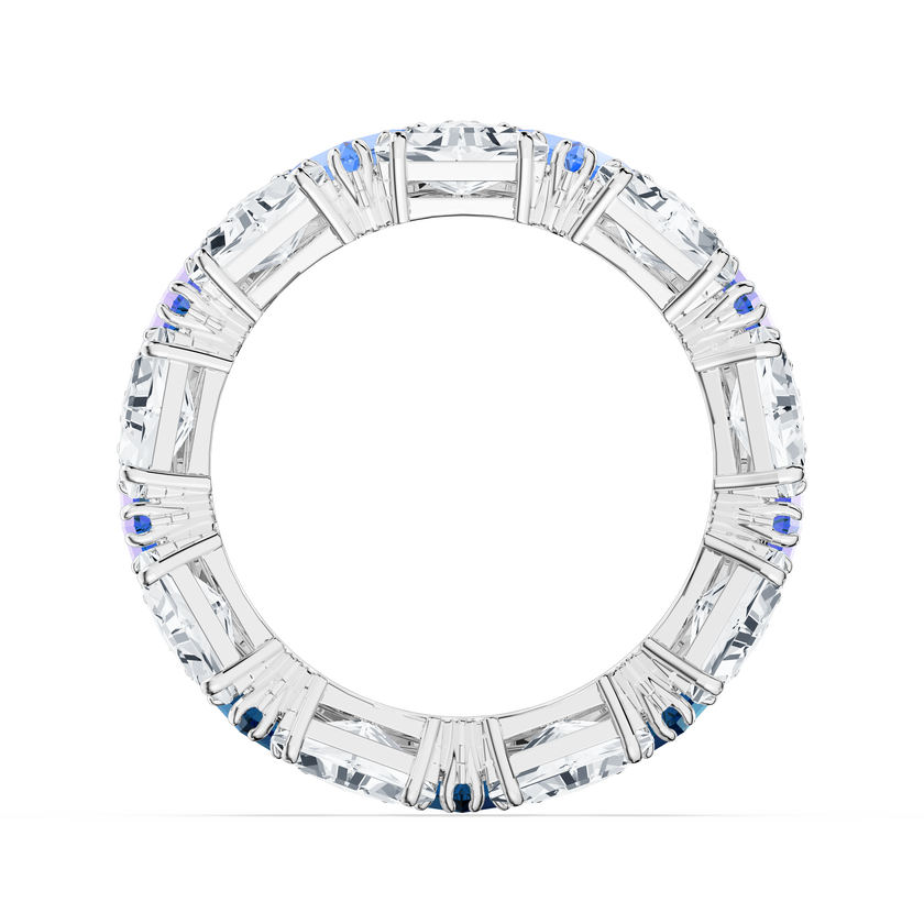 Matrix cocktail ring, Triangle cut, Blue, Rhodium plated | Swarovski KSA
