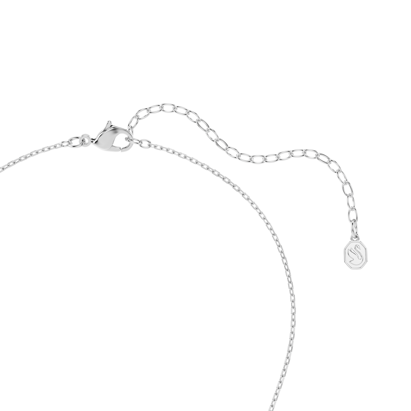 swarovski symbolica pendant  crystal pearl  round cut  pav   horse shoe  white  rhodium plated