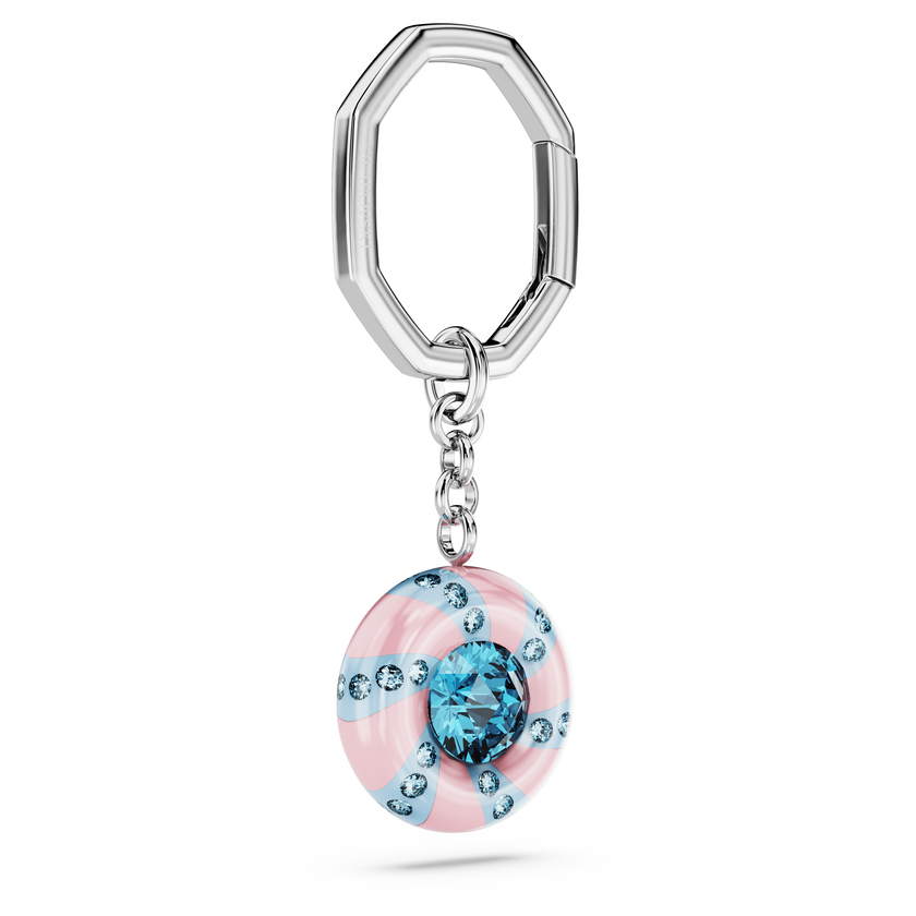 swarovski dulcis key ring  round cut  multicolored  rhodium plated
