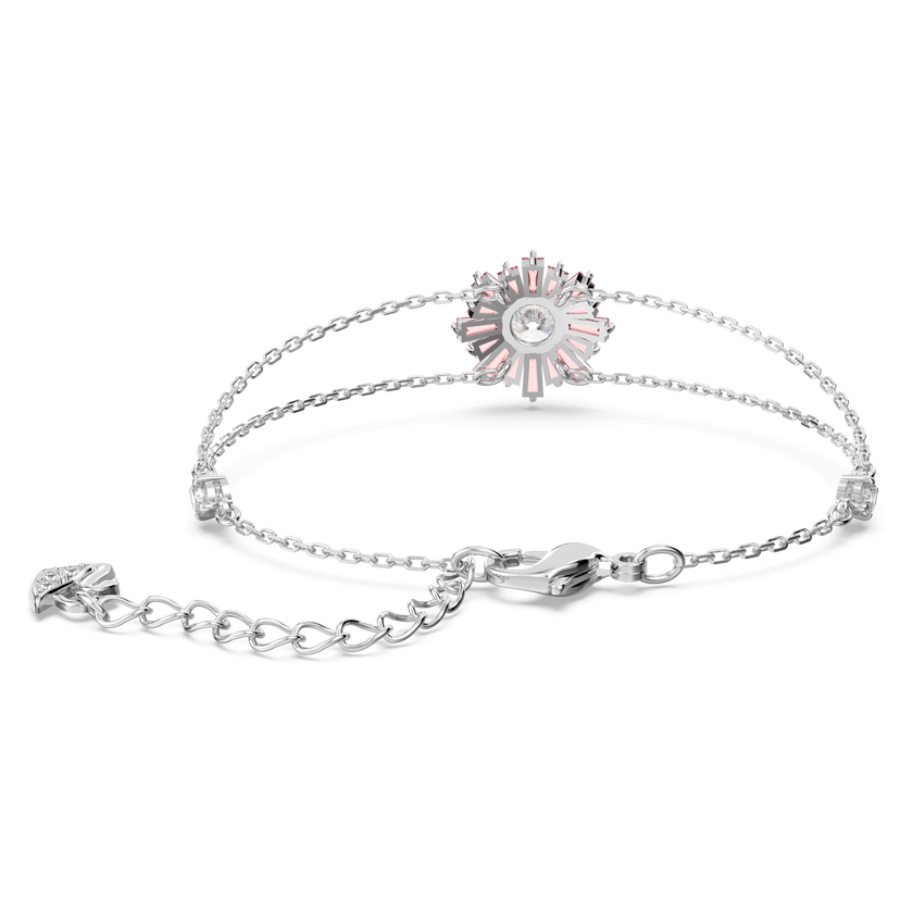 swarovski sunshine bracelet  mixed cuts  sun  pink  rhodium plated