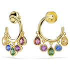 swarovski imber hoop earrings  mixed cuts  multicolored  18k gold finish