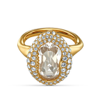 Shell Ring, White, Gold-tone plated