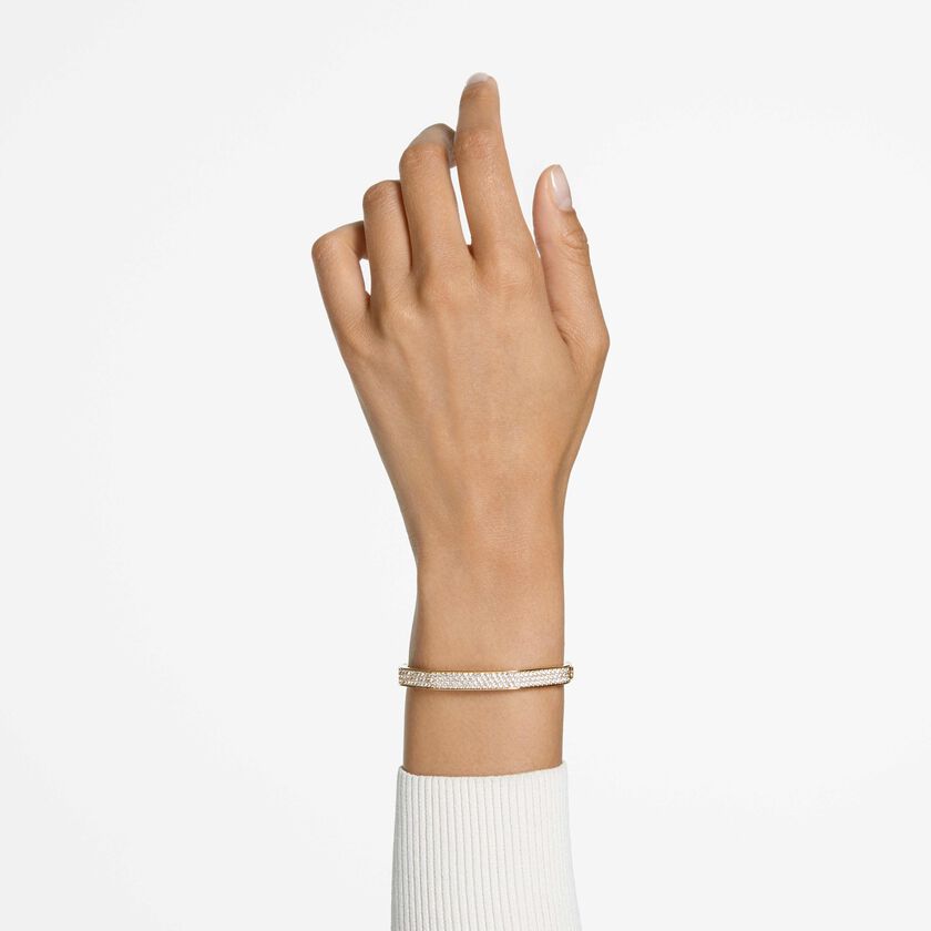 swarovski dextera bangle  octagon shape  white  gold tone plated