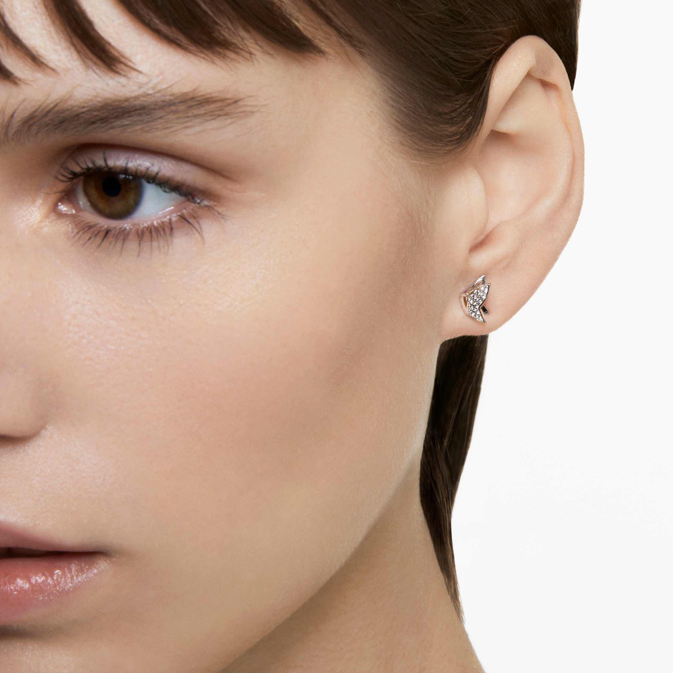 Buy Swarovski Lilia stud earrings Butterfly White Rhodium plated