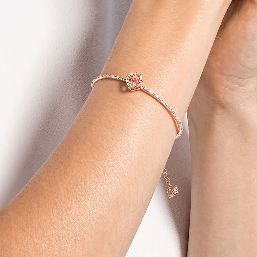 Buy Swarovski Una bangle, Clover, Pink, Rose gold-tone plated