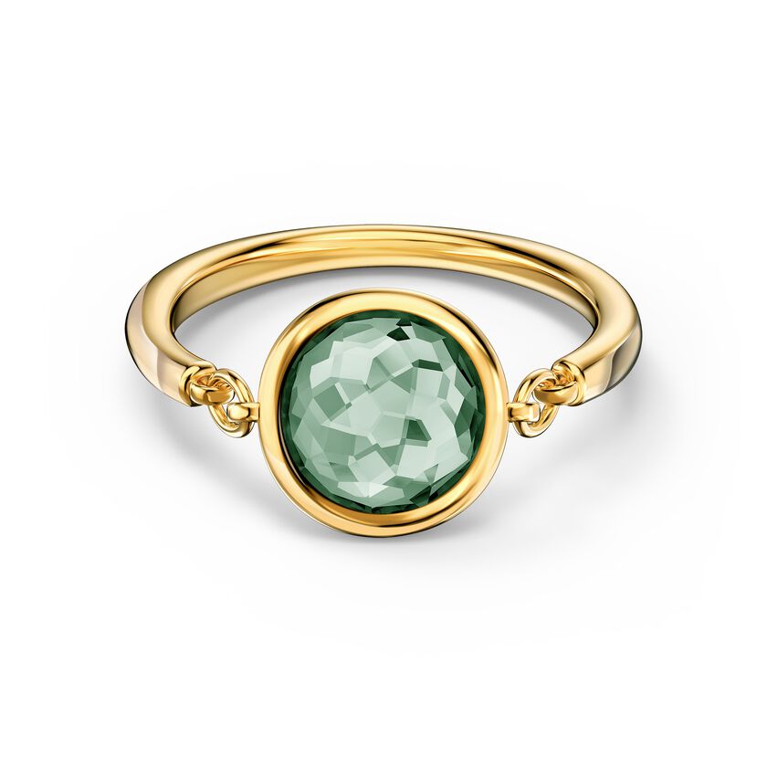 Tahlia Ring, Green, Gold-tone plated