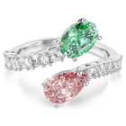 ariana grande x swarovski open ring  mixed cuts  multicolored  rhodium plated