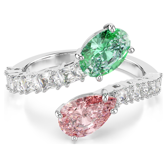 ariana grande x swarovski open ring  mixed cuts  multicolored  rhodium plated