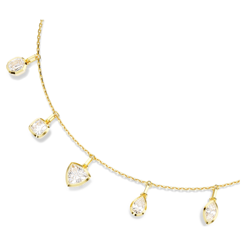 swarovski imber necklace  mixed cuts  white  gold tone plated