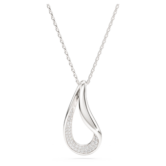 swarovski classica pendant  round cut  long  white  sterling silver