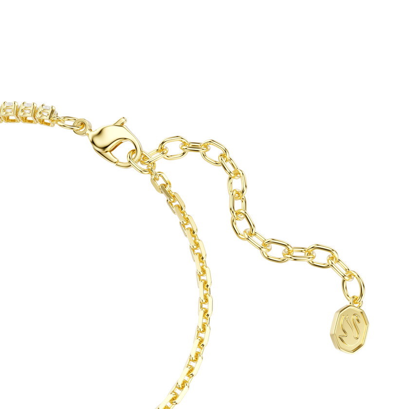 swarovski matrix bracelet  round cut  white  18k gold finish