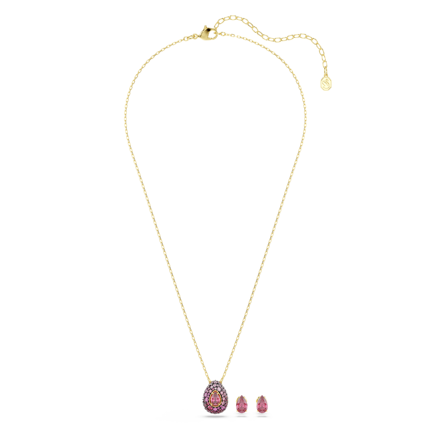 swarovski sublima set  set  2   pear cut  red  18k gold finish
