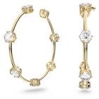 Constella hoop earrings, White, Gold-tone plated