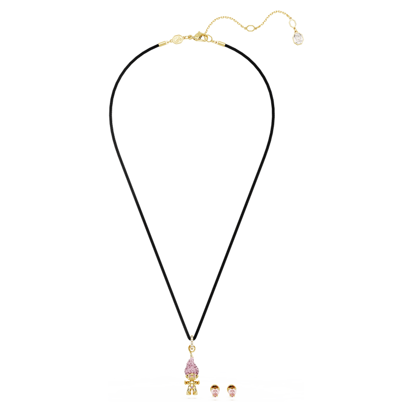 Good Luck Trolls set, Troll, Pink, Gold-tone plated | Swarovski KSA