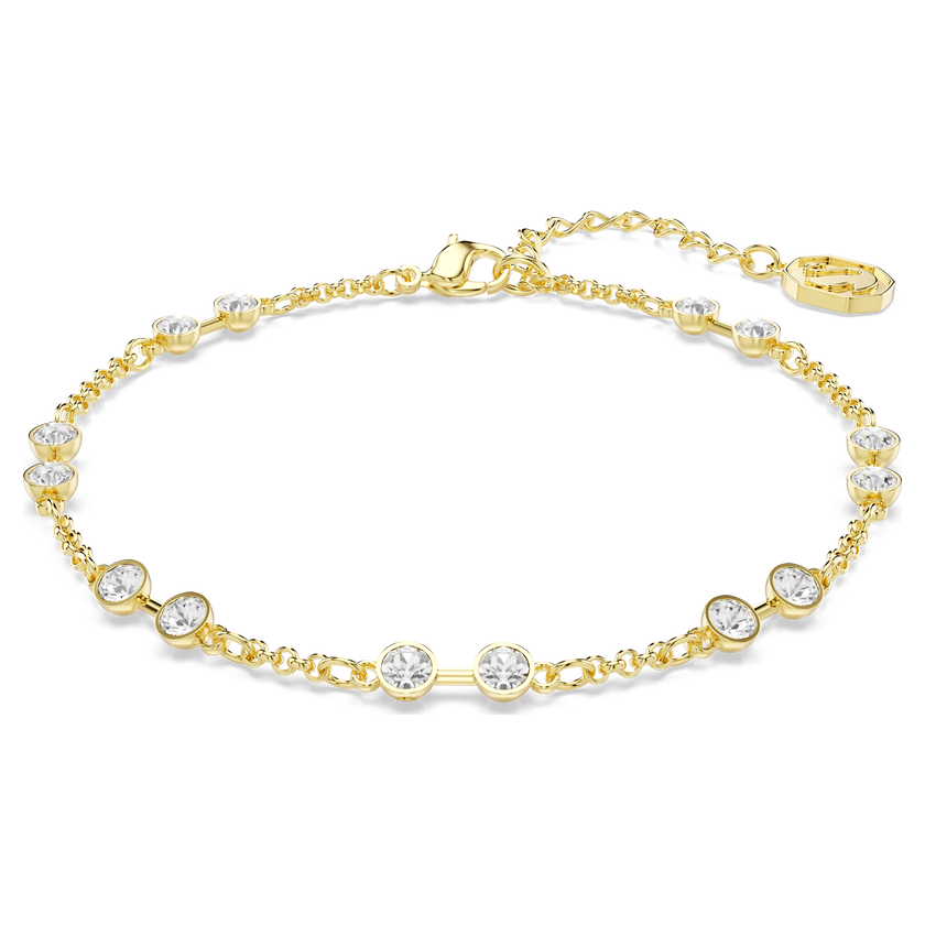 swarovski remix collection strand  round cut  white  18k gold finish