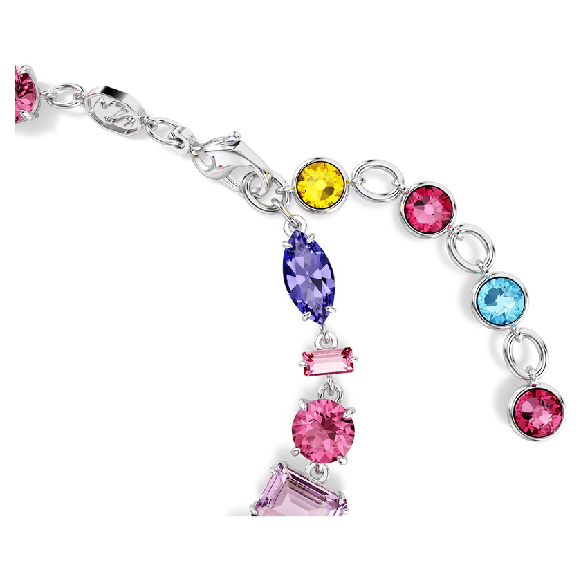swarovski gema bracelet  mixed cuts  multicolored  rhodium plated