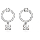 swarovski constella hoop earrings round cut white rhodium plated
