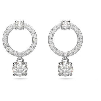 swarovski constella hoop earrings round cut white rhodium plated