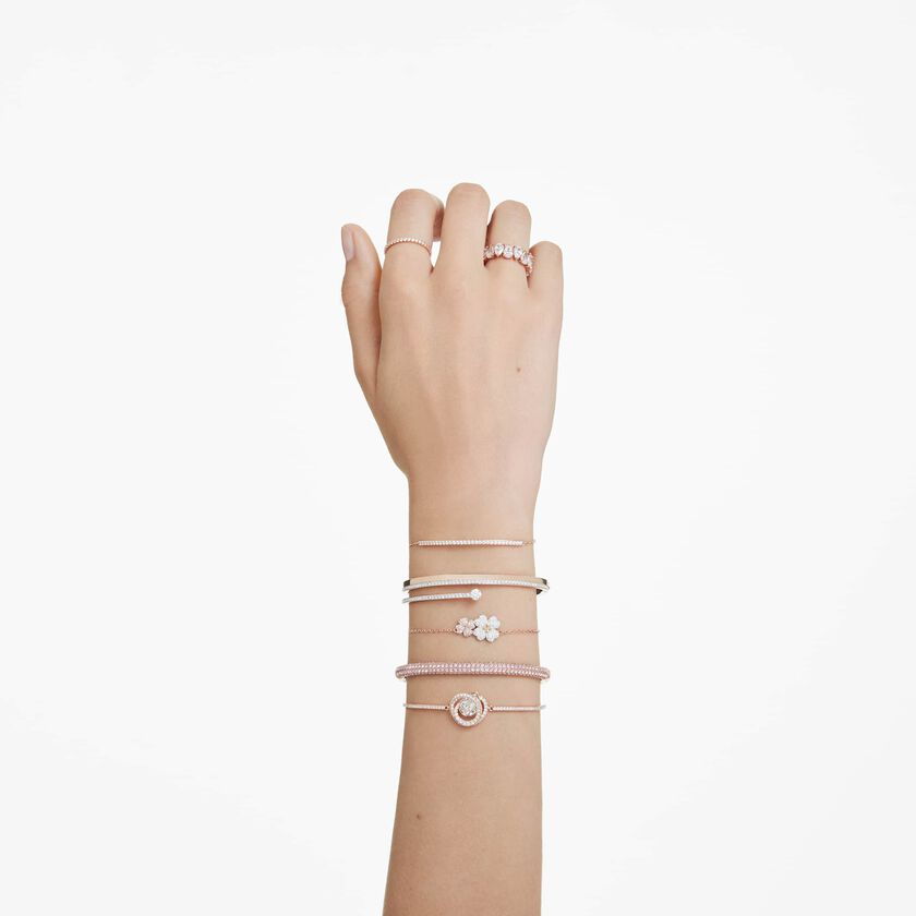 swarovski only bracelet  white  rose gold tone plated