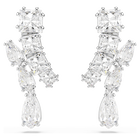swarovski matrix drop earrings mixed cuts white rhodium plated
