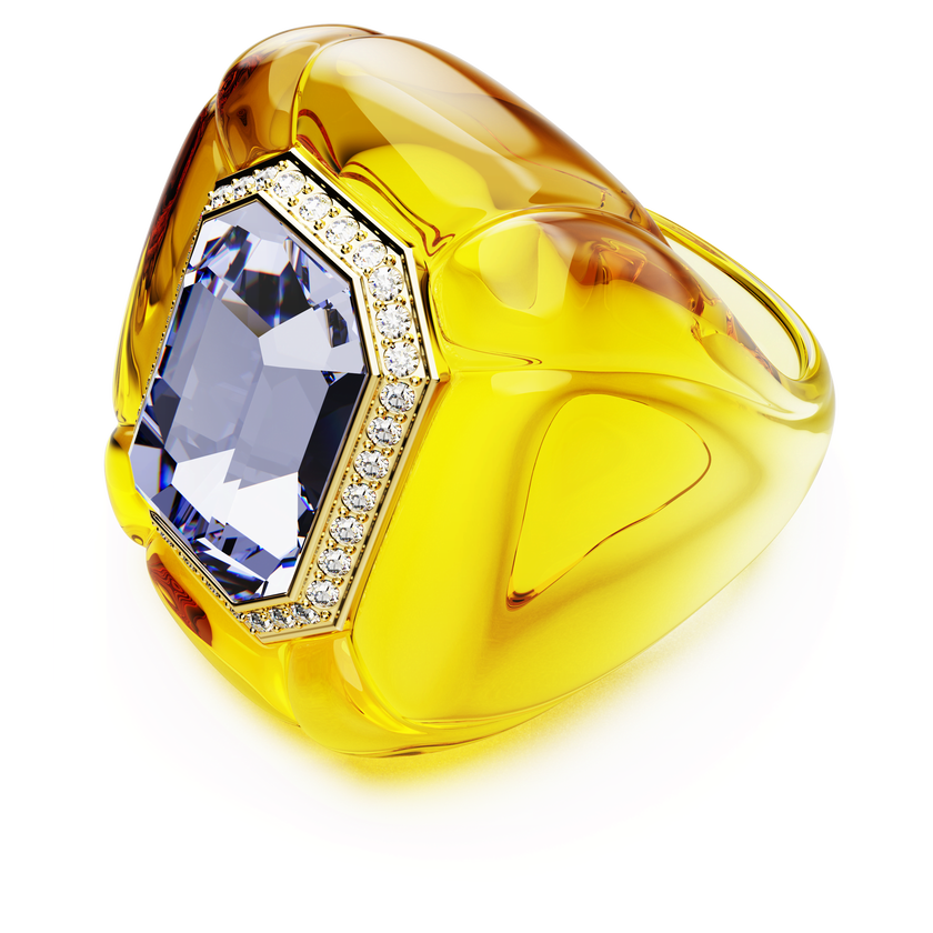 swarovski dulcis cocktail ring  cushion cut  pav   yellow