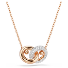 swarovski dextera pendant  round cut  white  rose gold tone plated