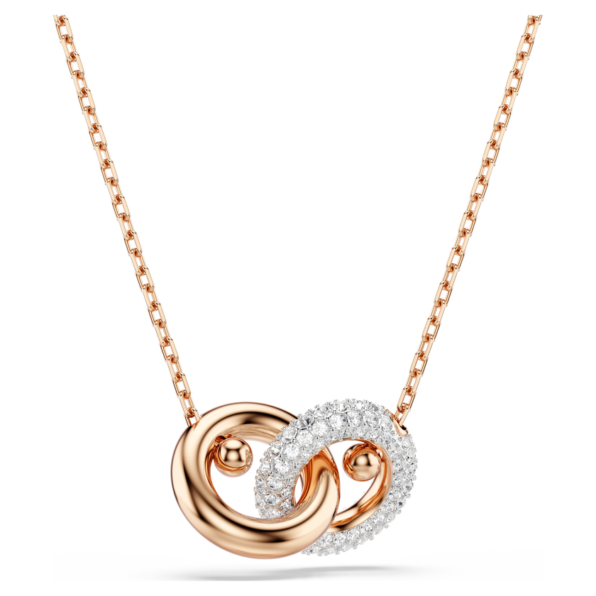 swarovski dextera pendant  round cut  white  rose gold tone plated