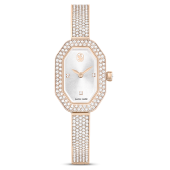 swarovski dextera bangle watch swiss made metal bracelet gold tone champagne gold tone finish