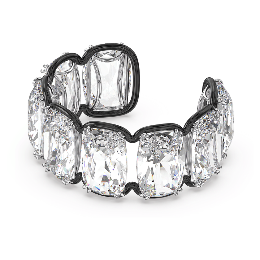 swarovski harmonia cuff  oversized floating crystals  white  mixed metal finish