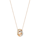 Further Pendant, Small, White, Rose Gold Plated