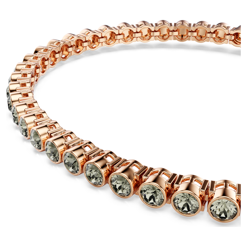 swarovski imber emily tennis bracelet  round cut  black  rose gold tone plated