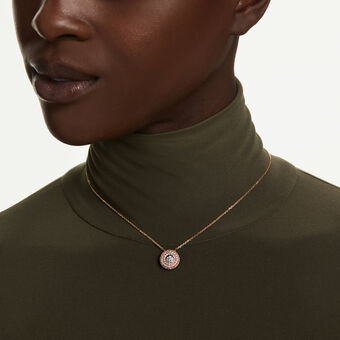 swarovski sublima pendant  round cut  white  18k rose gold finish