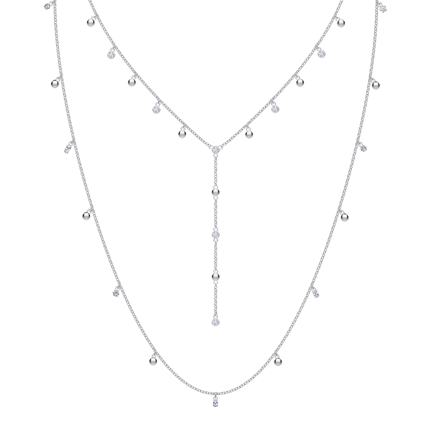 Moonsun Necklace, White, Rhodium plated