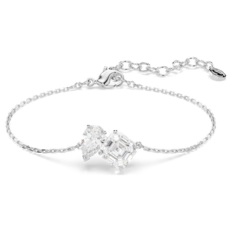 swarovski mesmera bracelet  mixed cuts  white  rhodium plated