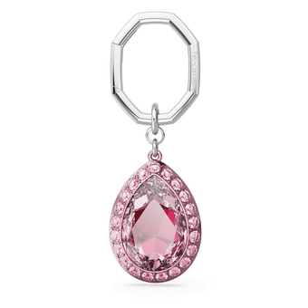 swarovski key ring  pear cut  pink