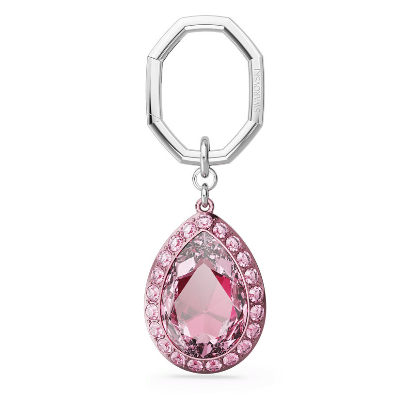 swarovski key ring  pear cut  pink