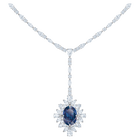 swarovski palace y necklace blue rhodium plated