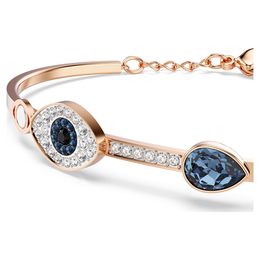 swarovski symbolica bangle  evil eye  blue  mixed metal finish