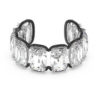 swarovski harmonia cuff  oversized floating crystals  white  mixed metal finish