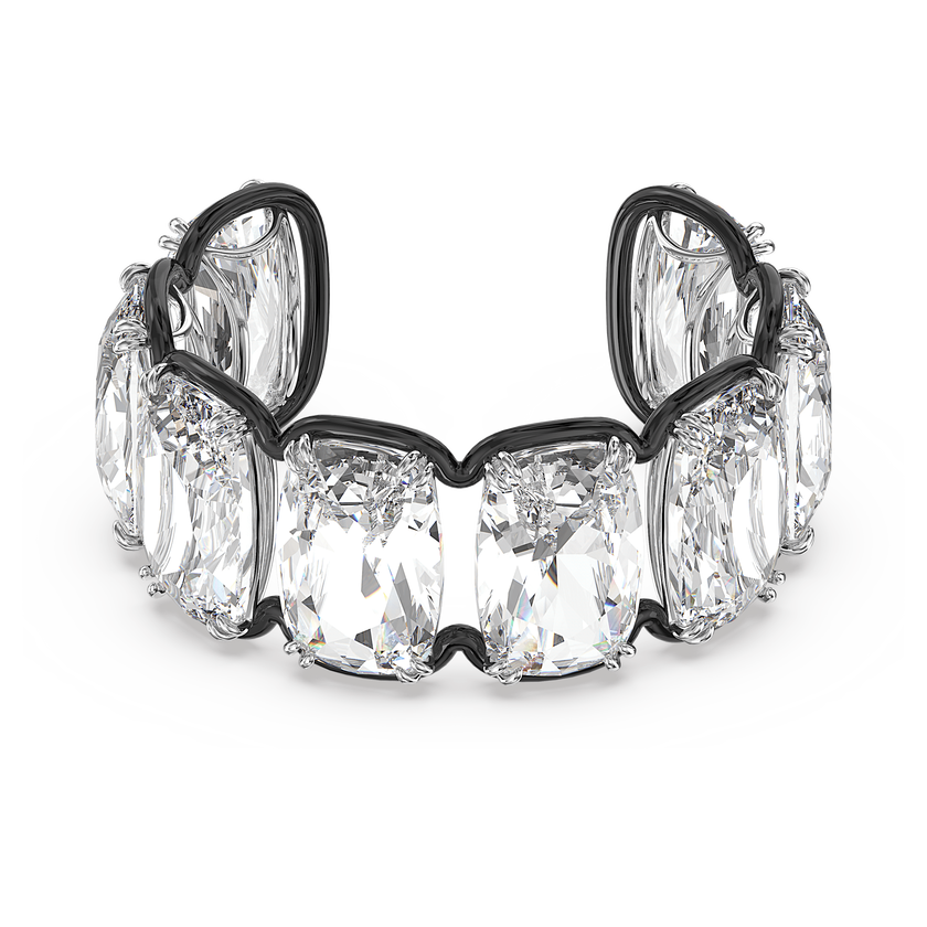 swarovski harmonia cuff  oversized floating crystals  white  mixed metal finish