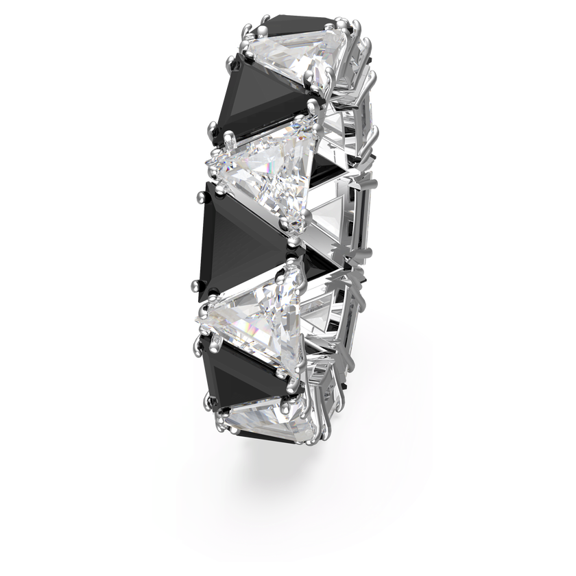 swarovski matrix cocktail ring  triangle cut  black  rhodium plated